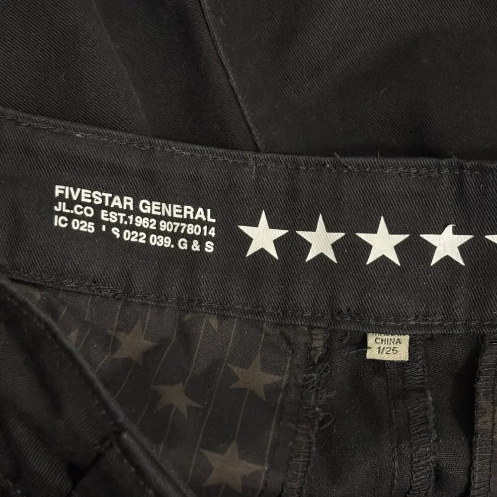 FiveStar General Pants Juniors 1 25 Black Wide Leg Downtown Chino Baggy‎ Canvas